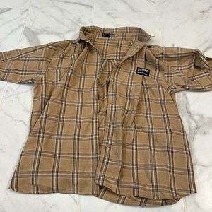 flannel short sleeve beige size small